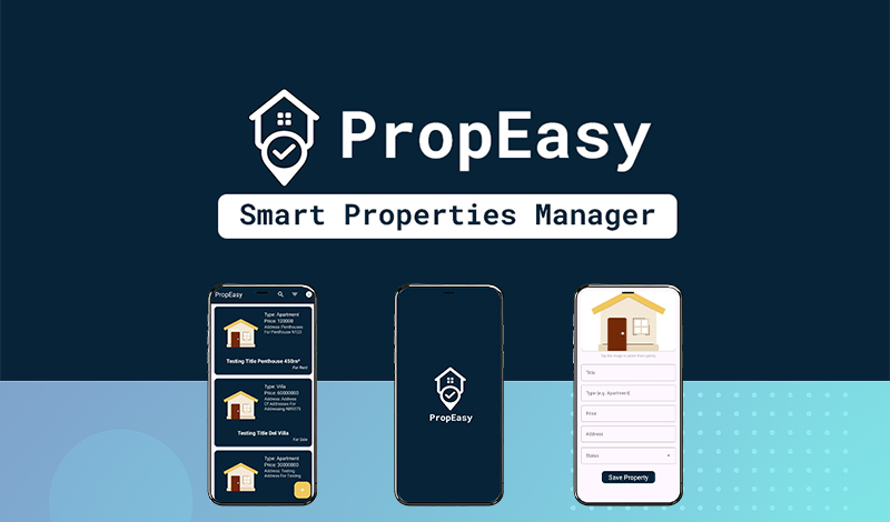 Screenshot of PropEasy Android app interface
